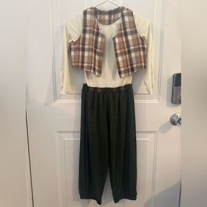 Plaid Vest and Dark Green Pants - LC